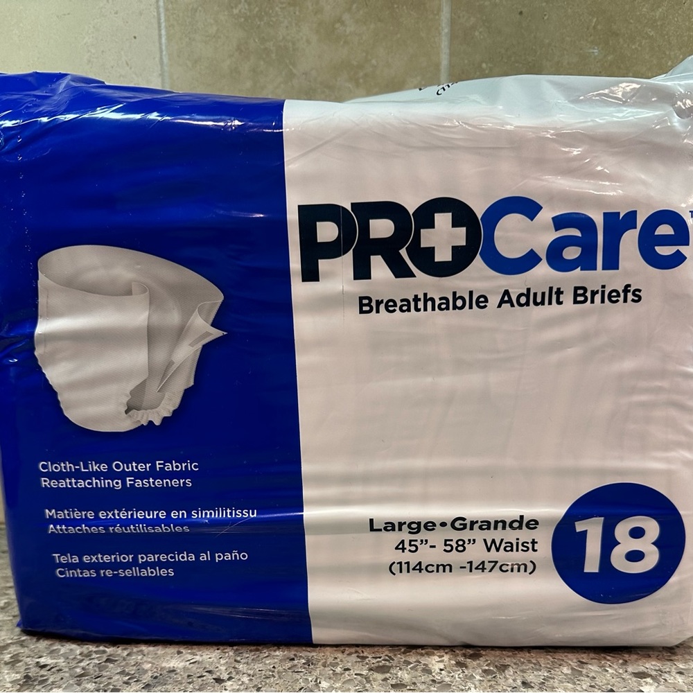 New Procare breathable adult briefs 18 pack